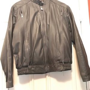 Men’s / ladies gray moto jacket leather